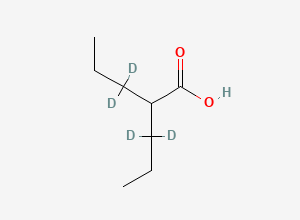 Two-dimensional chemical structure of Valproic Acid D4, CAS 87745-17-3