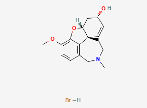 Two-dimensional chemical structure of (1R,12R,14S)-9-Methoxy-4-methyl-11-oxa-4-azatetracyclo[8.6.1.01,12.06,17]heptadeca-6(17),7,9,15-tetraen-14-ol;hydrobromide