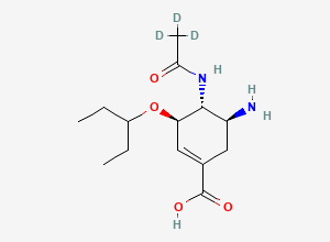 Two-dimensional chemical structure of Oseltamivir acid-D3