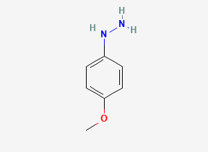 Two-dimensional chemical structure of (4-Methoxyphenyl)hydrazine, CAS 3471-32-7