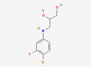 Two-dimensional chemical structure of 3-(4-bromo-3-fluoroanilino)propane-1,2-diol