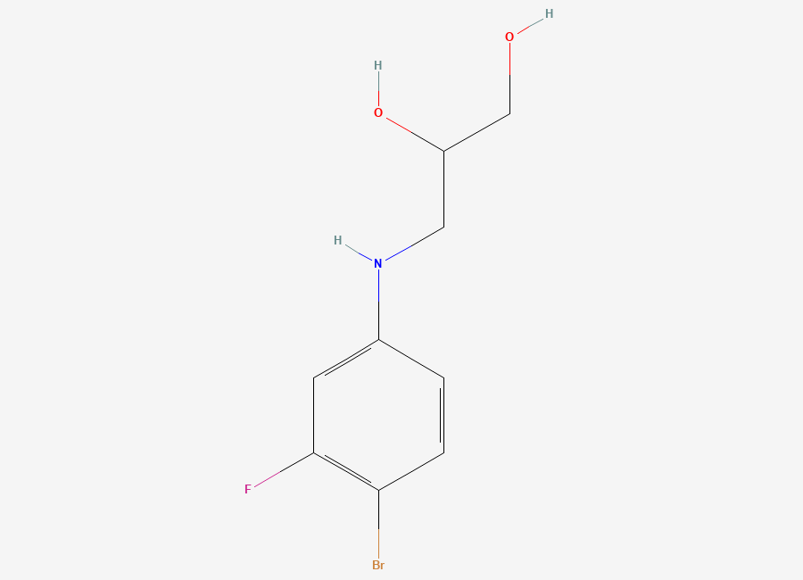 Two-dimensional chemical structure of 3-(4-bromo-3-fluoroanilino)propane-1,2-diol
