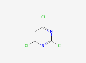 Two-dimensional chemical structure of 2,4,6-Trichloro Pyrimidine, CAS 3764-01-0