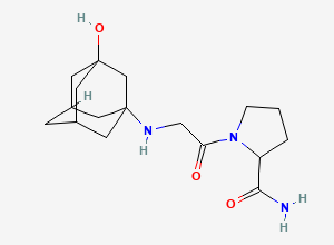 Two-dimensional chemical structure of Vildagliptin IP Impurity B/ Vildagliptin Amide Impurity, CAS 565453-39-6