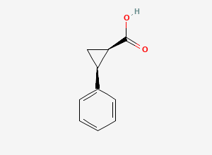 Two-dimensional chemical structure of 2-Phenyl-1-cyclopropanecarboxylic acid, (1R-cis)-