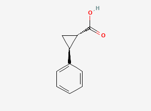 Two-dimensional chemical structure of 2-Phenyl-1-cyclopropanecarboxylic acid, (1S-trans)-