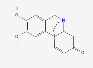 Two-dimensional chemical structure of 8-hydroxy-9-methoxy-4,4a-dihydro-3H,6H-5,10b-ethanophenanthridin-3-one