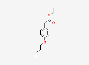 Two-dimensional chemical structure of Ethyl 2-(4-Butoxyphenyl)acetate, CAS 4547-58-4