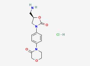 Two-dimensional chemical structure of (R)-4-(4-(5-(aMinoMethyl)-2-oxooxazolidin-3-yl)phenyl)Morpholin-3-one (Hydrochloride)