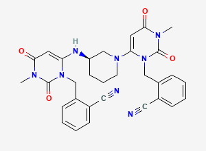 Two-dimensional chemical structure of Alogliptin Benzoate Dimer Impurity, CAS 1268836-55-0