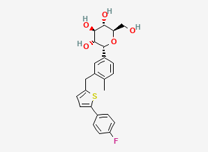 Two-dimensional chemical structure of Canagliflozin 1-Epimer/ Canagliflozin alpha-Anomer, CAS 1589590-87-3