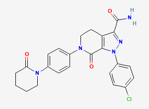 Two-dimensional chemical structure of Apixaban Chloro Impurity, CAS 2029205-64-7
