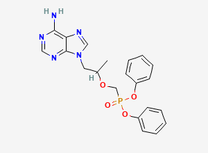 Two-dimensional chemical structure of 9-[2-(diphenoxyphosphorylmethoxy)propyl]purin-6-amine