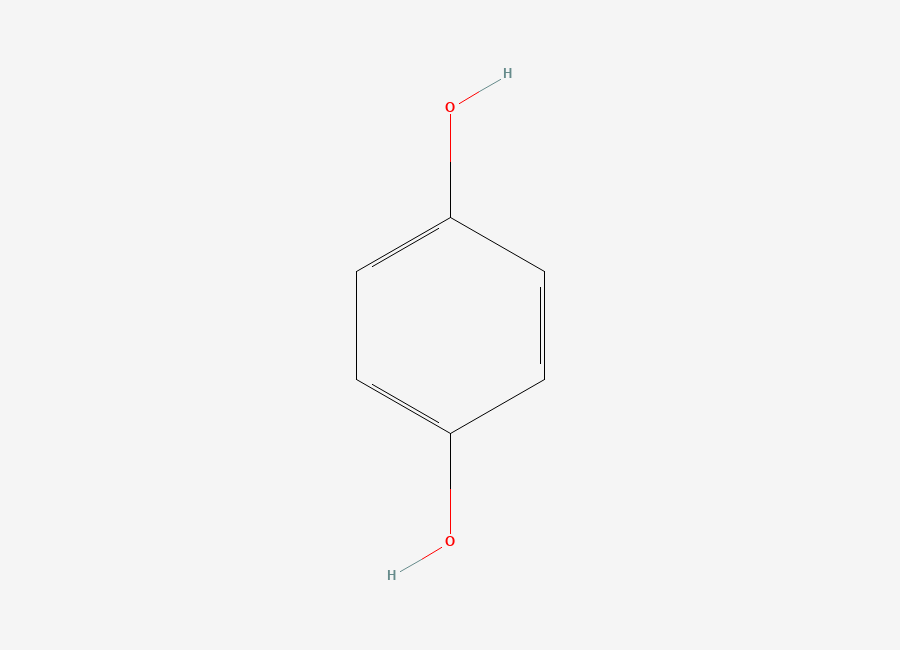 Two-dimensional chemical structure of Hydroquinone, CAS 123-31-9