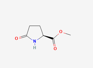 Two-dimensional chemical structure of Methyl 5-oxo-L-prolinate/ Methyl L-pyroglutamate, CAS 4931-66-2