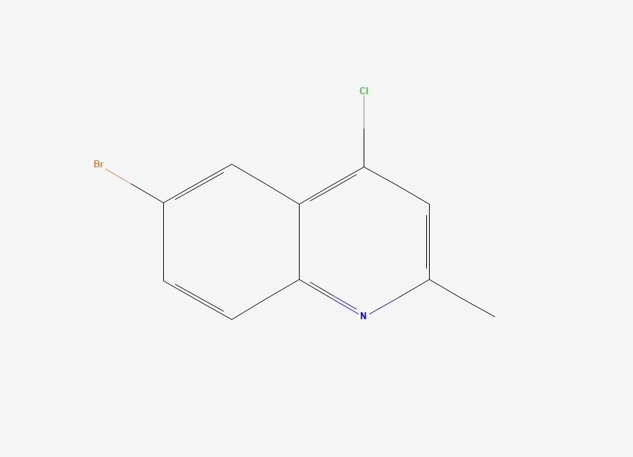 Two-dimensional chemical structure of 6-Bromo-4-chloro-2-methylquinoline