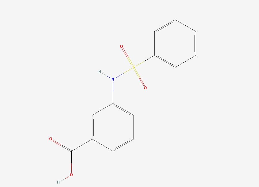 Two-dimensional chemical structure of 3-Benzenesulfonamidobenzoic acid