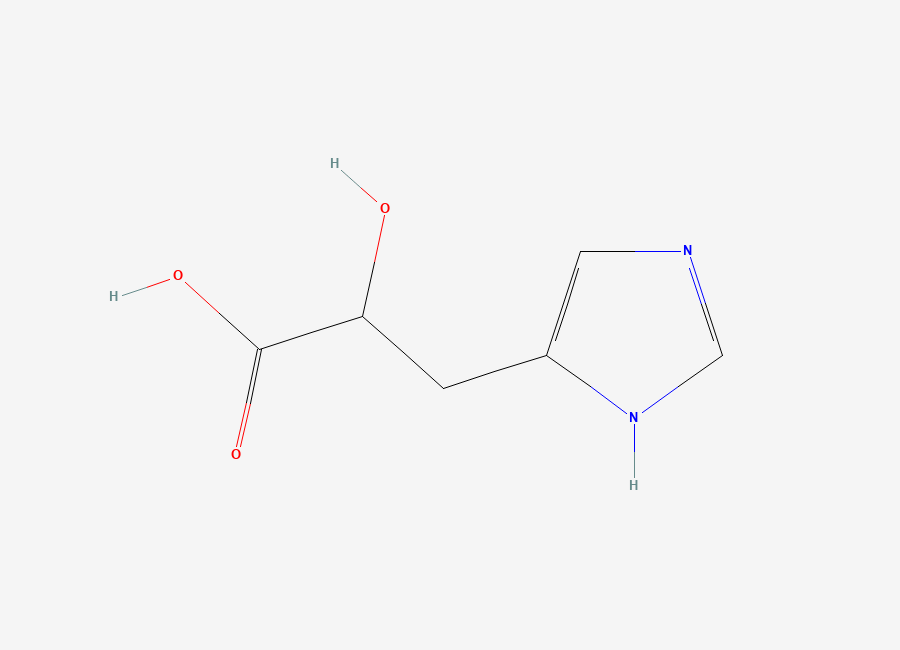 Two-dimensional chemical structure of 2-hydroxy-3-(1H-imidazol-5-yl)propanoic acid