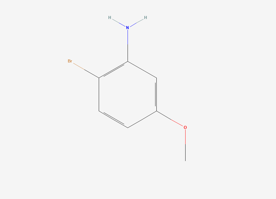 Two-dimensional chemical structure of 2-Bromo-5-methoxyaniline