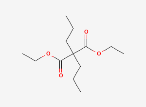 Two-dimensional chemical structure of Diethyl dipropylmalonate, CAS 6065-63-0