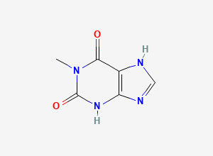 Two-dimensional chemical structure of 1-Methyl Xanthine, CAS 6136-37-4