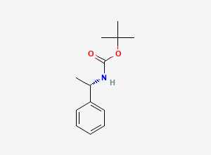Two-dimensional chemical structure of tert-butyl N-[(1S)-1-phenylethyl]carbamate, CAS 147169-48-0