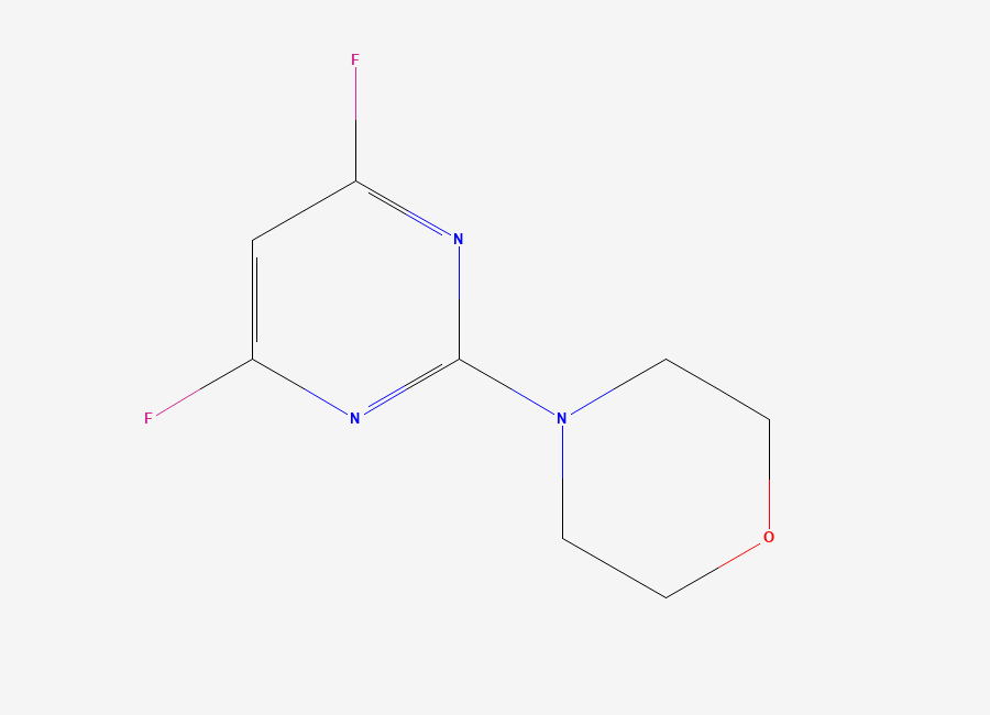 Two-dimensional chemical structure of 2-Morpholino-4,6-difluoropyrimidine