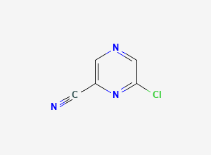 Two-dimensional chemical structure of 6-chloropyrazine-2-carbonitrile, CAS 6863-74-7