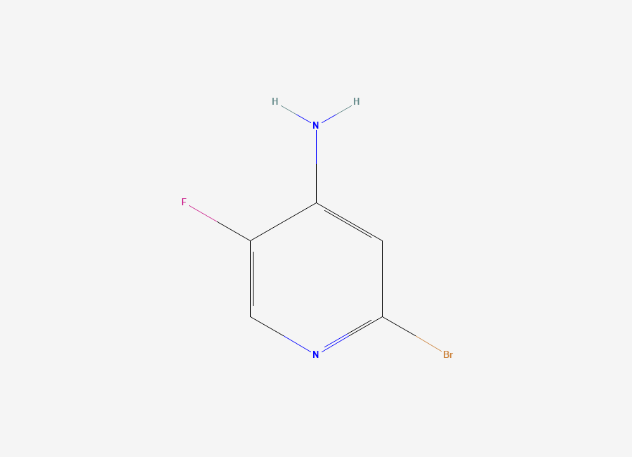 Two-dimensional chemical structure of 2-Bromo-5-fluoropyridin-4-amine