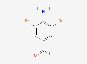 Two-dimensional chemical structure of 4-amino-3,5-dibromobenzaldehyde, CAS 42460-62-8