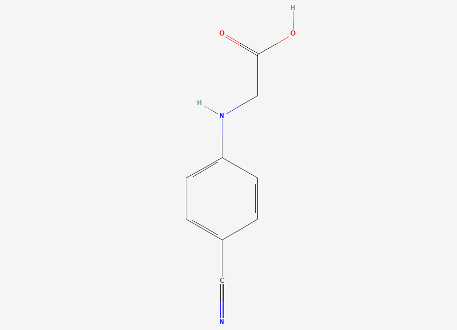 Two-dimensional chemical structure of N-(4-Cyanophenyl)-glycine, CAS 42288-26-6
