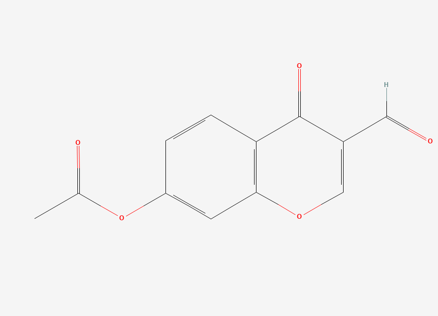 Two-dimensional chemical structure of 3-Formyl-4-oxo-4H-chromen-7-ylacetate