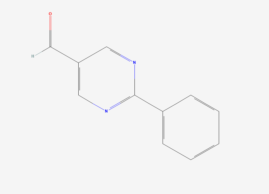Two-dimensional chemical structure of 2-Phenylpyrimidine-5-carbaldehyde