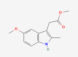Two-dimensional chemical structure of Methyl 5-Methoxy-2-methylindole-3-acetate, CAS 7588-36-5