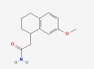 Two-dimensional chemical structure of 2-(7-Methoxy-1,2,3,4-tetrahydronaphthalen-1-yl)acetamide