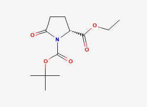 Two-dimensional chemical structure of 1-Boc-D-Pyroglutamic acid ethyl ester