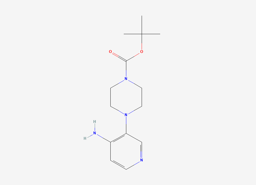 Two-dimensional chemical structure of 1,1-Dimethylethyl 4-(4-amino-3-pyridinyl)-1-piperazinecarboxylate