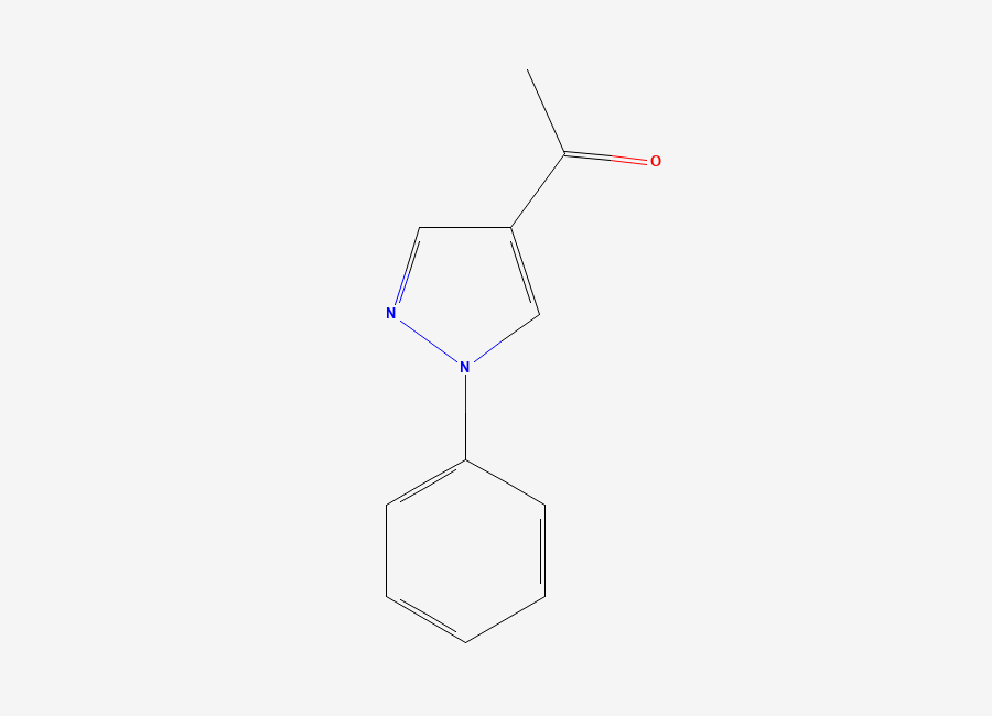 Two-dimensional chemical structure of 1-(1-phenyl-1H-pyrazol-4-yl)ethan-1-one