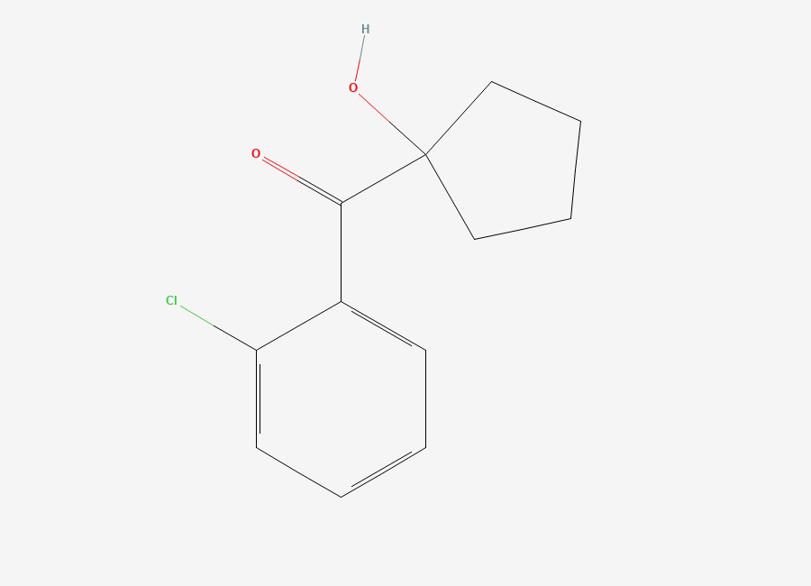 Two-dimensional chemical structure of (2-Chlorophenyl) (1-hydroxycyclopentyl) ketone