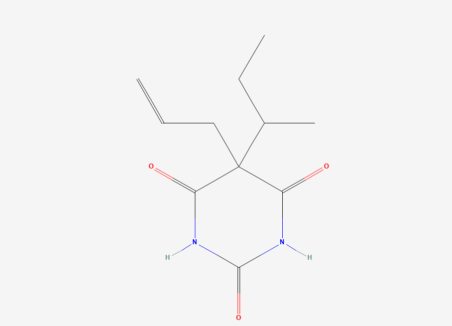 Two-dimensional chemical structure of Talbutal, CAS 115-44-6