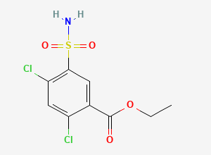 Two-dimensional chemical structure of Ethyl 2,4-Dichloro-5-sulphamoylbenzoate, CAS 4793-25-3