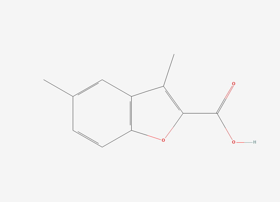 Two-dimensional chemical structure of 3,5-Dimethyl-1-benzofuran-2-carboxylic acid