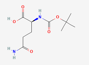 Two-dimensional chemical structure of L-Glutamine, N2-((1,1-dimethylethoxy)carbonyl)-