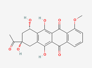 Two-dimensional chemical structure of Daunomycinone, CAS 21794-55-8