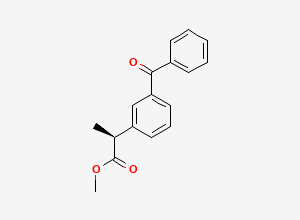 Two-dimensional chemical structure of (S)-Methyl-2-(3-benzoylphenyl)propanoate, CAS 81601-91-4