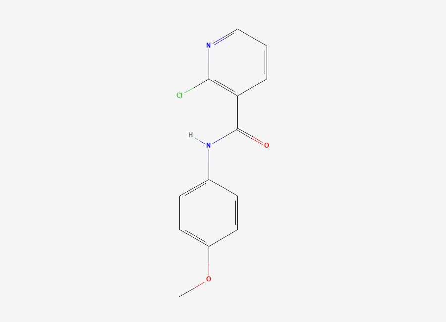 Two-dimensional chemical structure of 2-Chloro-N-(4-methoxyphenyl)-3-pyridinecarboxamide