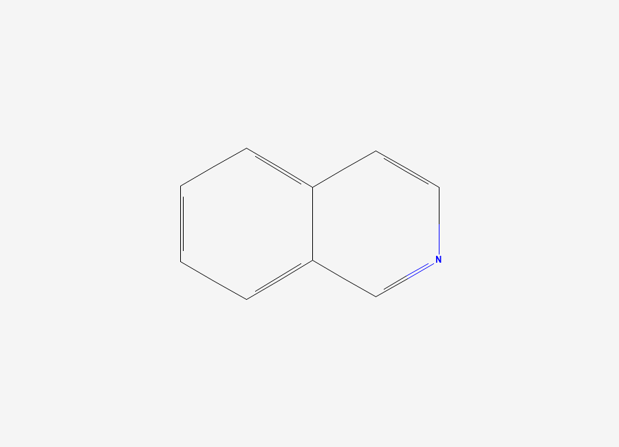 Two-dimensional chemical structure of Isoquinoline, CAS 119-65-3