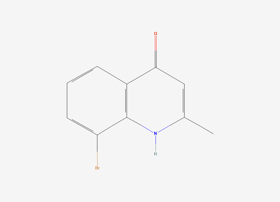 Two-dimensional chemical structure of 8-Bromo-2-methyl-4-quinolinol