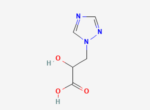 Two-dimensional chemical structure of 2-Hydroxy-3-(1,2,4-triazol-1-yl)propanoic acid, CAS 1450828-63-3