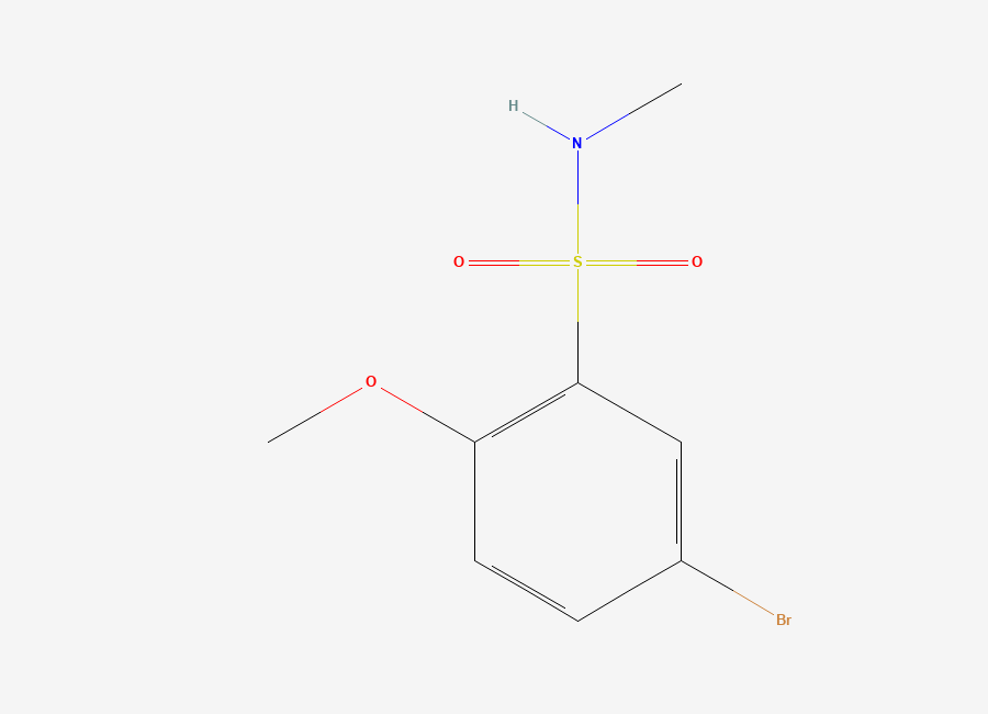 Two-dimensional chemical structure of 5-bromo-2-methoxy-N-methylbenzenesulfonamide